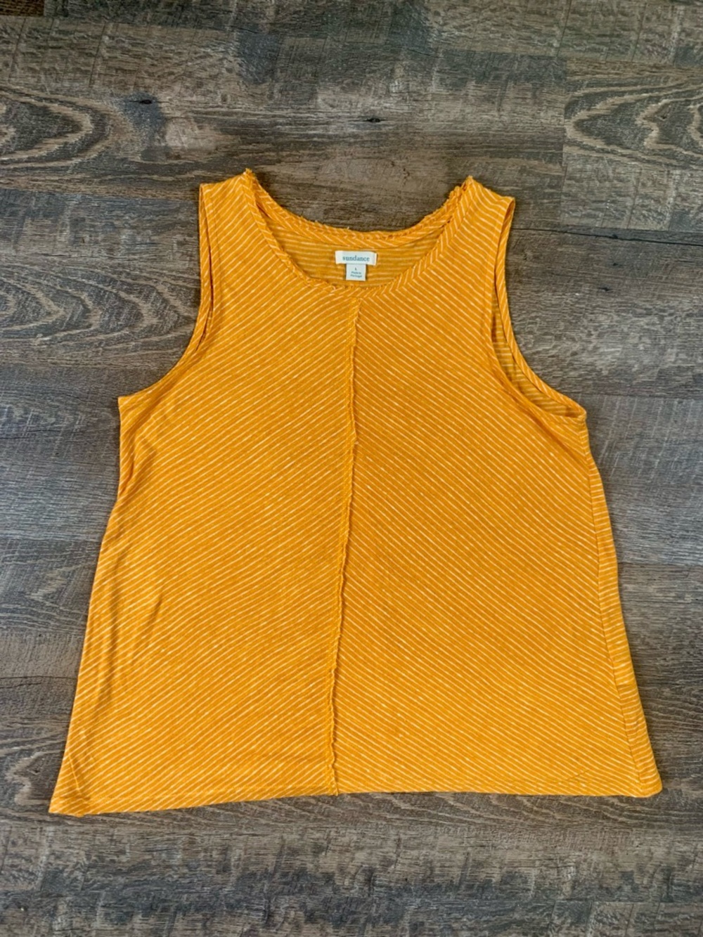 Sundance Striped Golden Yellow Sleeveless Tank